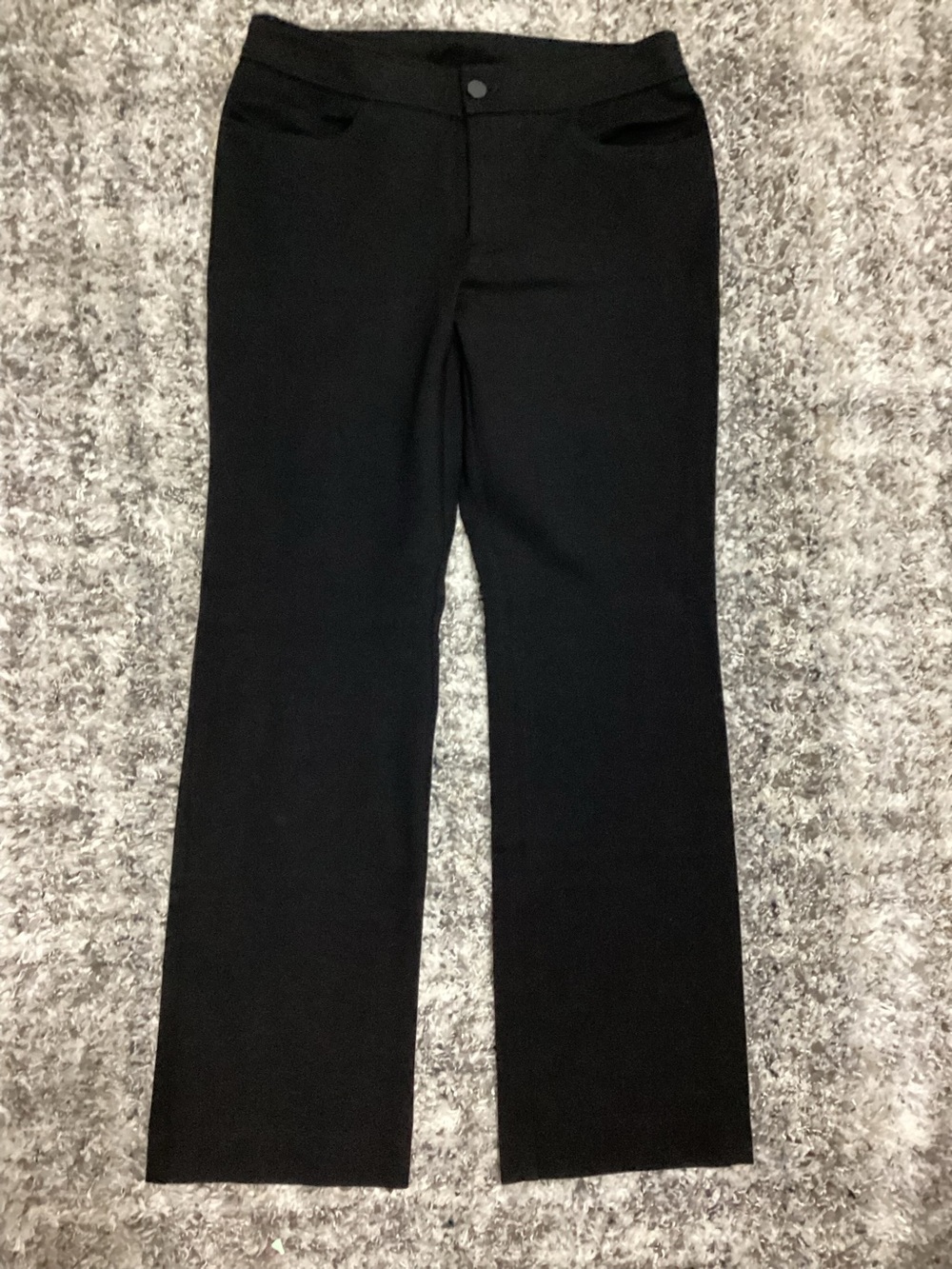 Anne Klein Black High-Waist Skirt with Logo Button